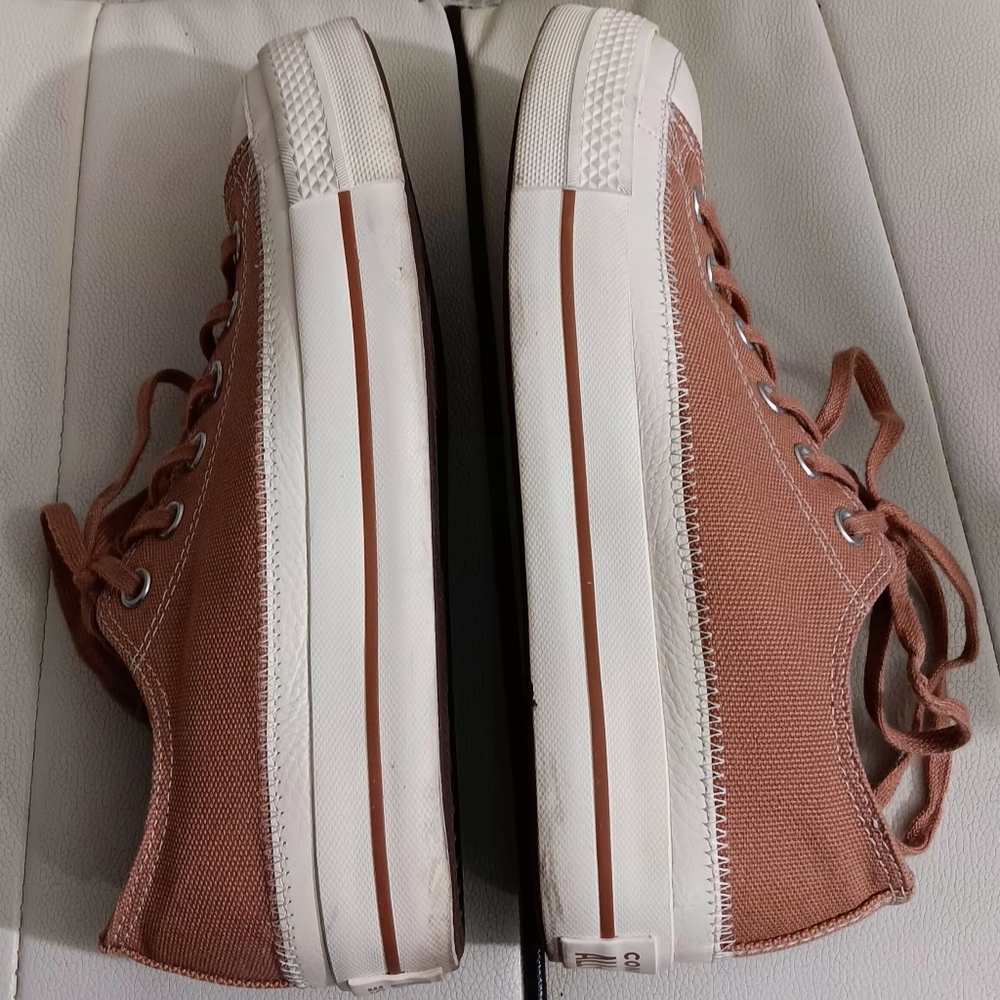 Converse Women's Low Top Canvas Sneakers in Dusty Pink - Picture 6 of 9